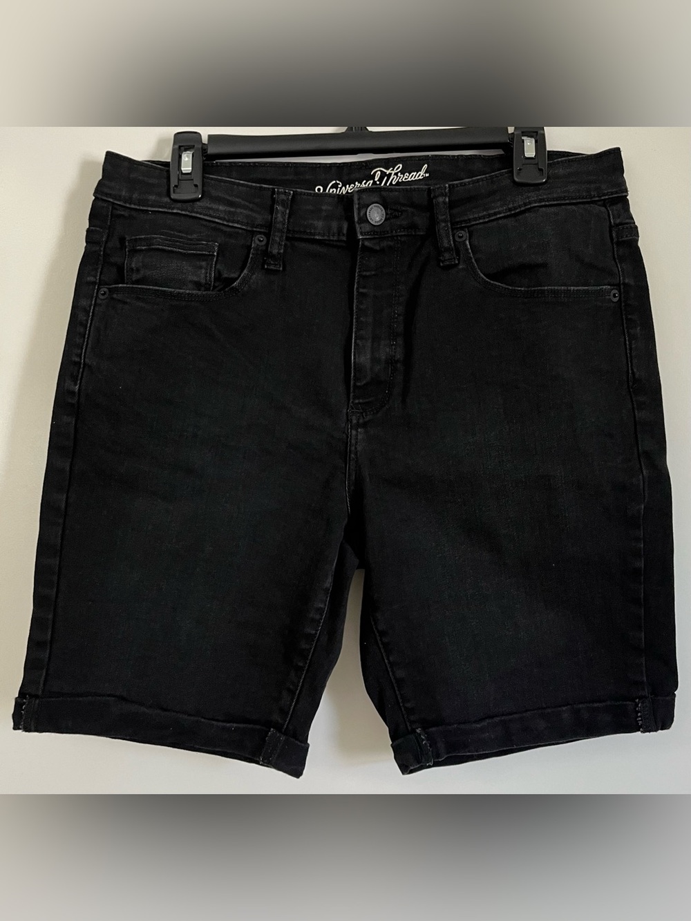 Universal Thread Black Women's High Rise Bermuda Jean Shorts